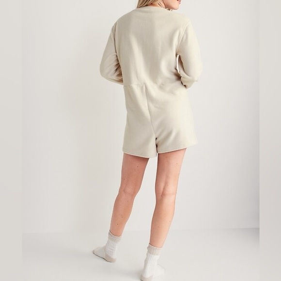 ON Fleece Henley Pajama Romper - Picture 2 of 9